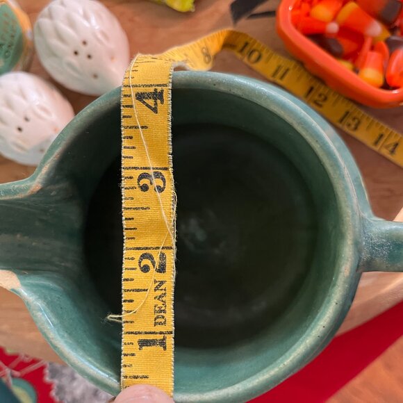 Vintage Moss Green McCoy Pottery Pitcher - Picture 3 of 5